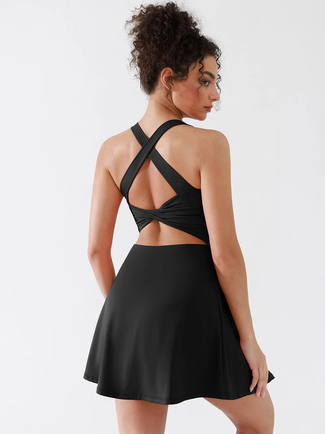 BRXL A-Line Twist-Back Cutout Tennis Dress