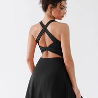 BRXL A-Line Twist-Back Cutout Tennis Dress