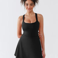 BRXL A-Line Twist-Back Cutout Tennis Dress