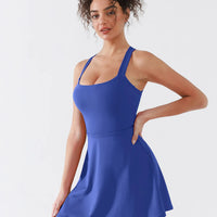 BRXL A-Line Twist-Back Cutout Tennis Dress