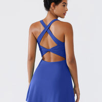 BRXL A-Line Twist-Back Cutout Tennis Dress