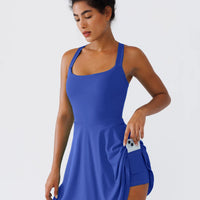 BRXL A-Line Twist-Back Cutout Tennis Dress