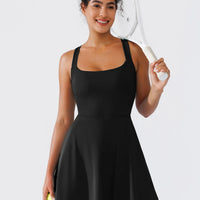 BRXL A-Line Twist-Back Cutout Tennis Dress
