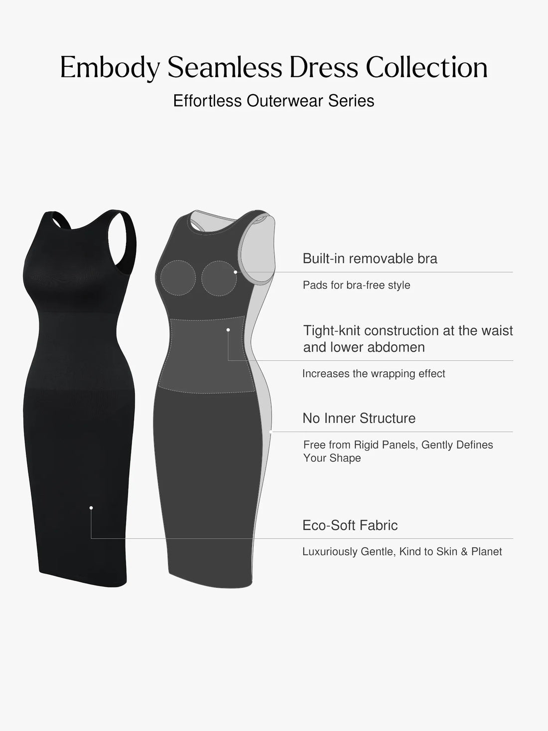 Shapewear Sleeveless Sculpting Seamless Dress Set