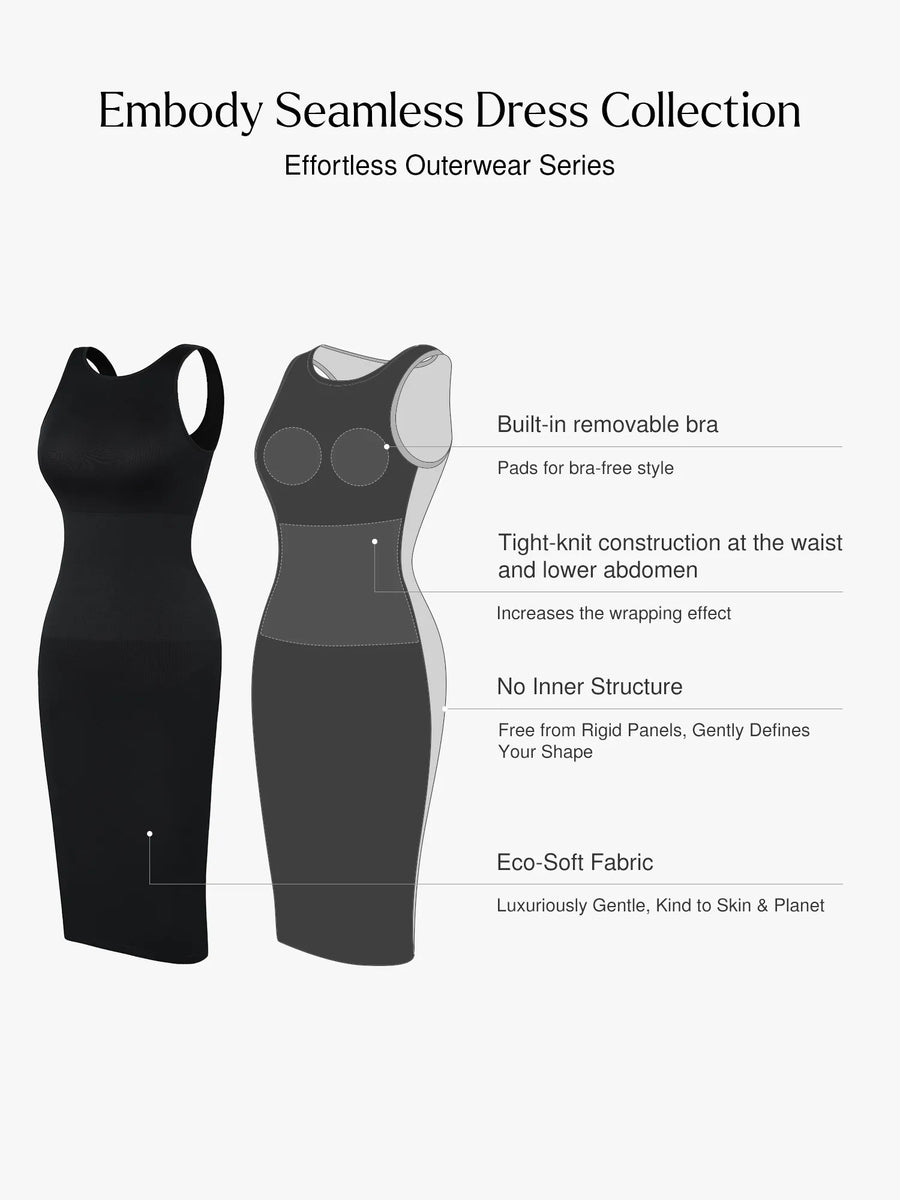 Shapewear Sleeveless Sculpting Seamless Dress Set