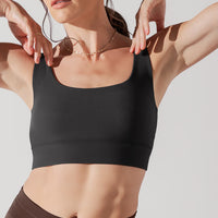 Adventure Scoop Bra (Ribbed) - Charcoal