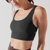 Adventure Scoop Bra (Ribbed) - Charcoal