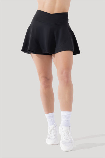 Crisscross Hourglass® Twirl Skort (Regular)  - Black