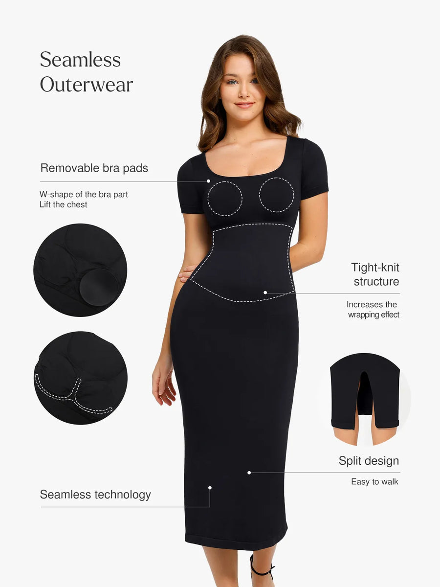 Shapewear Eco-Friendly Sculpting Seamless Midi Dress Set