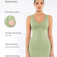 Shapewear Sleeveless Sculpting Seamless Dress Set