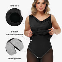 Shapewear Solid Cowl Neck Ruched Sculpting Maxi Dress