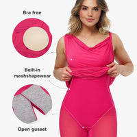 Shapewear Solid Cowl Neck Ruched Sculpting Maxi Dress