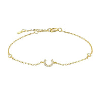 Mini Crystal Initial Bracelet - Gold