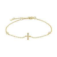 Mini Crystal Initial Bracelet - Gold