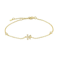 Mini Crystal Initial Bracelet - Gold