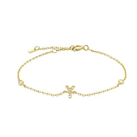 Mini Crystal Initial Bracelet - Gold