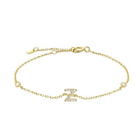 Mini Crystal Initial Bracelet - Gold