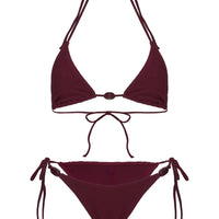 Nevaeh Textured Triangle Bikini Top Red