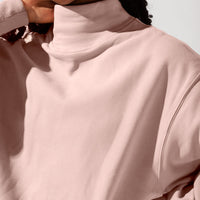 Ooey Gooey Mockneck Sweatshirt with Pockets - Ballet Slipper