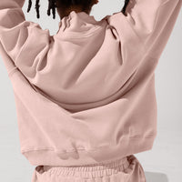 Ooey Gooey Mockneck Sweatshirt with Pockets - Ballet Slipper