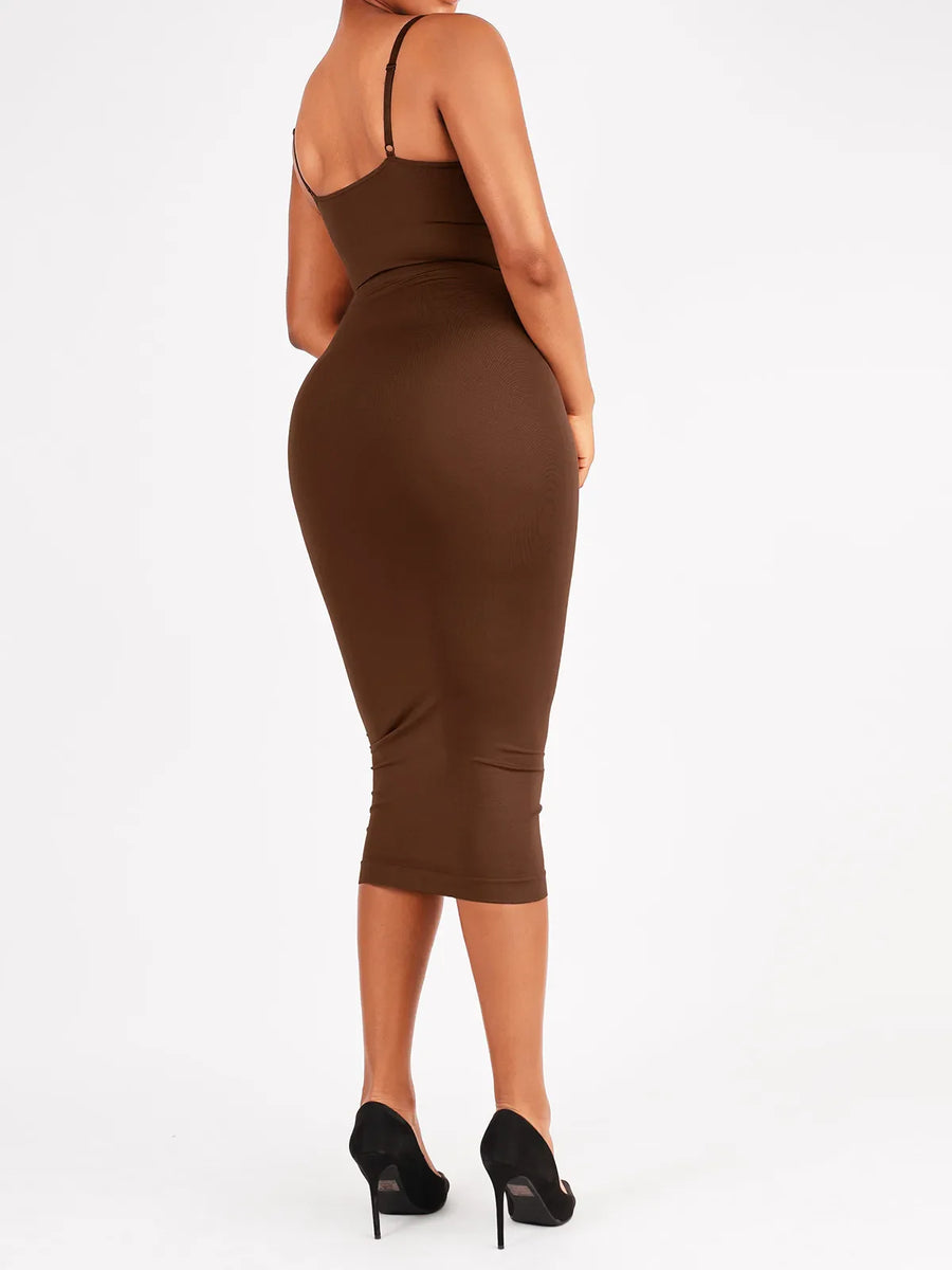 Shaper Eco-Friendly Spaghetti Strap V-Neck Seamless Dress