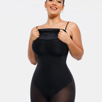 Popilush X Angela Shapewear Mesh Tummy Control Adjustable Strap Slip Dress