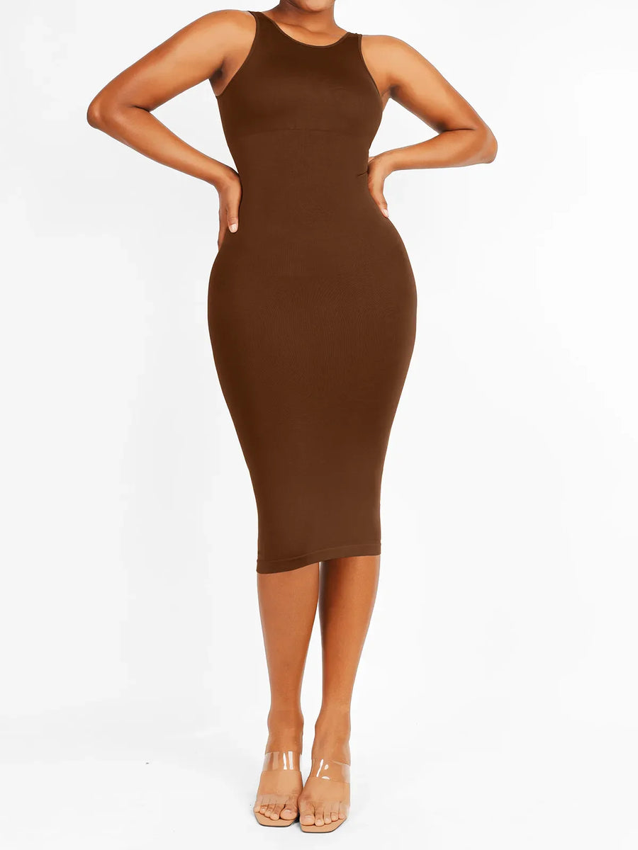 Shapewear Eco-Friendly Sculpting Seamless Midi Dress Set