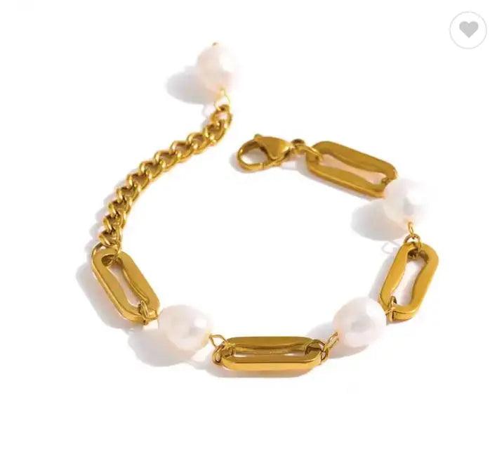 Paperclip Pearl Bracelet