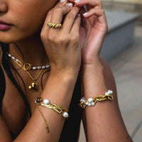 Paperclip Pearl Bracelet
