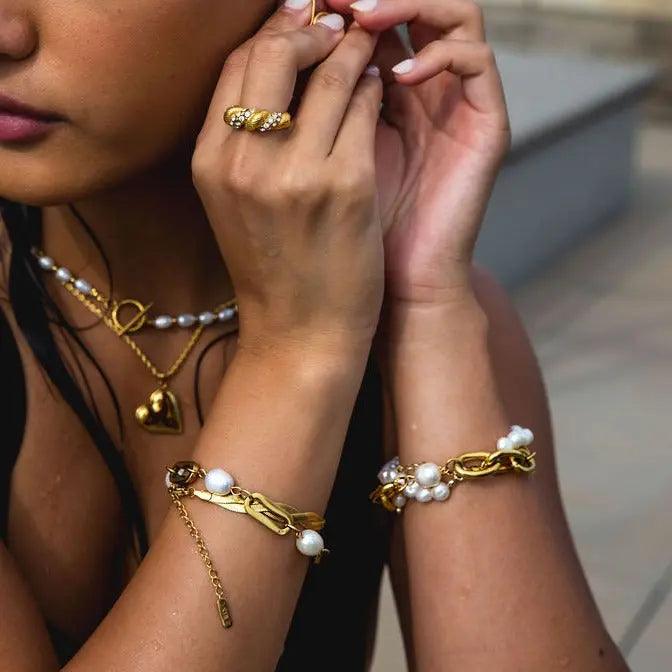 Paperclip Pearl Bracelet