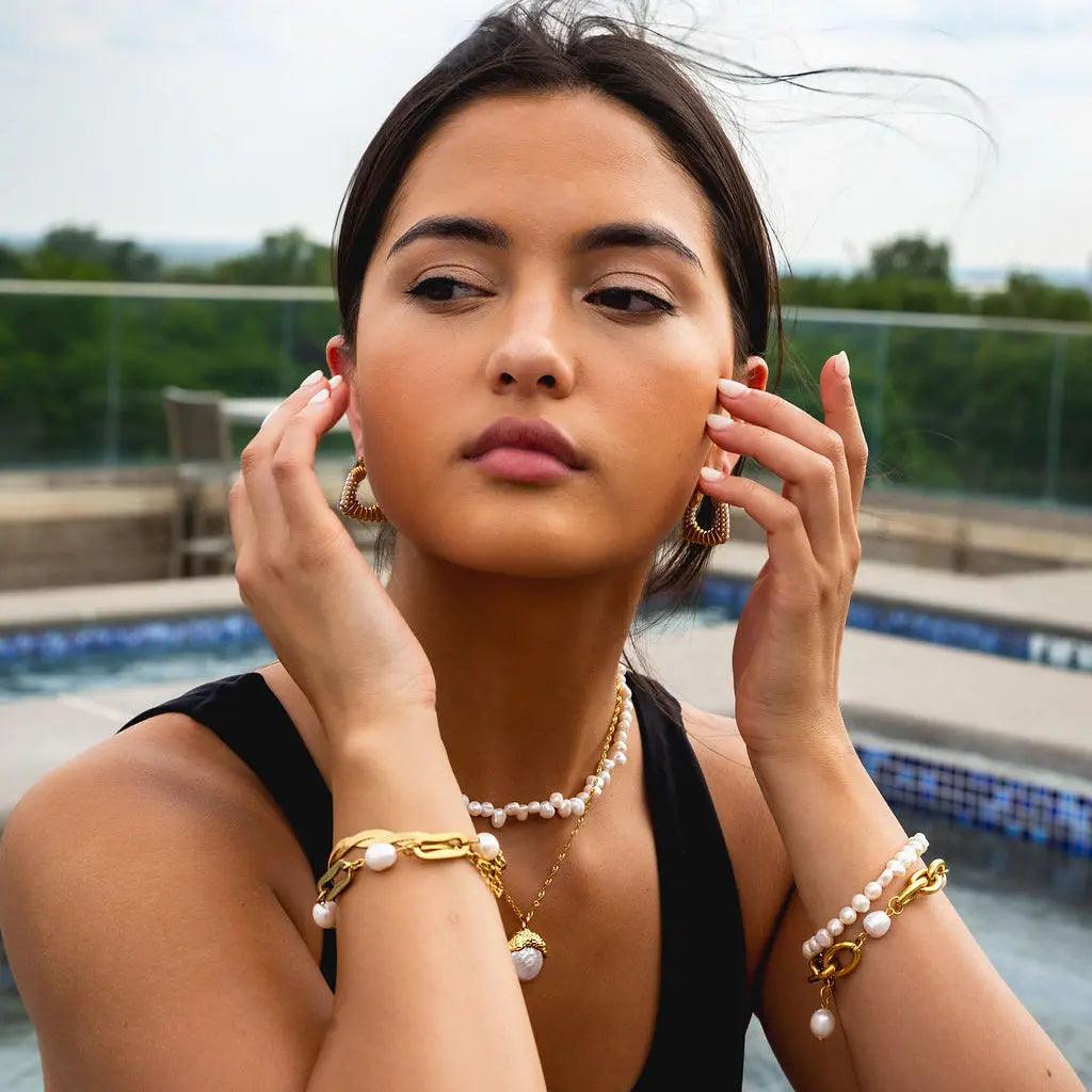 Paperclip Pearl Bracelet
