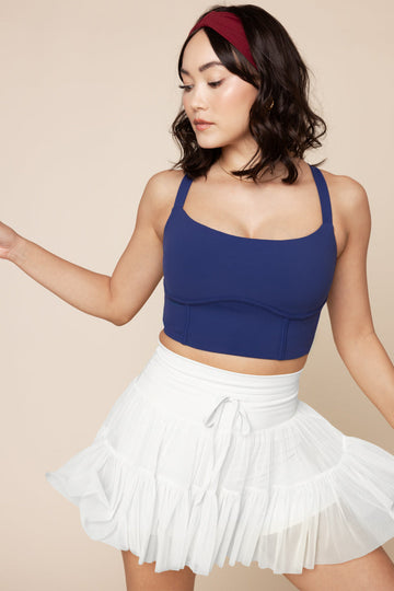 Daphne Corset Crop Top - Sapphire
