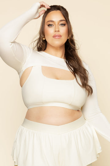 Relevé Ribbed Shrug - Ivory