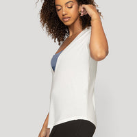 Reversible Deep V Tee - Cloud Dancer