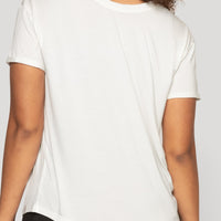 Reversible Deep V Tee - Cloud Dancer