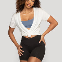 Reversible Deep V Tee - Cloud Dancer