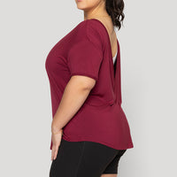 Reversible Deep V Tee - Sangria