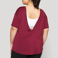Reversible Deep V Tee - Sangria