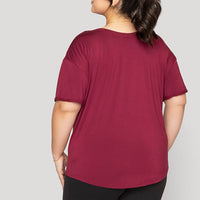 Reversible Deep V Tee - Sangria
