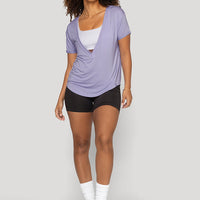 Reversible Deep V Tee - Lavender