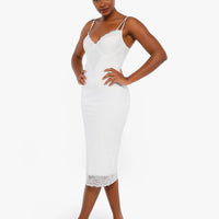 Shapewear Tummy Control Lace Inset Midi Dress