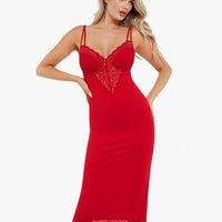 Shapewear Tummy Control Lace Inset Midi Dress