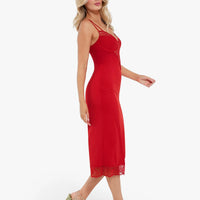 Shapewear Tummy Control Lace Inset Midi Dress