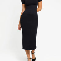 Shapewear Eco-Friendly Back Slit Midi Seamless Dress