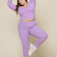 Crisscross Hourglass® Leggings with Pockets - Mystic Purple