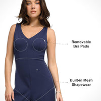 Shapewear Built-In Sculpting Midi Dress or Jumpsuit