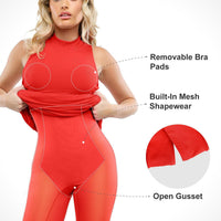 Shapewear Modal Sleeveless Mock Neck Slimming Maxi Dress