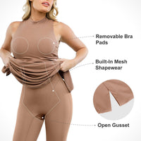 Shapewear Modal Sleeveless Mock Neck Slimming Maxi Dress