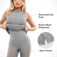 Shapewear Modal Sleeveless Mock Neck Slimming Maxi Dress
