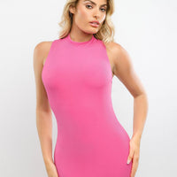 Shapewear Modal Sleeveless Mock Neck Slimming Maxi Dress